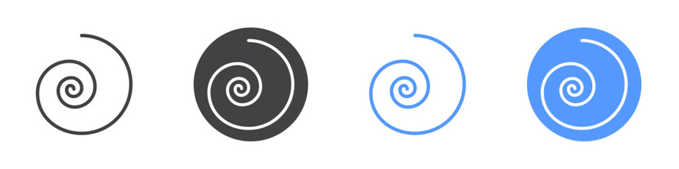 Cyclon icon Flat set in black and white color