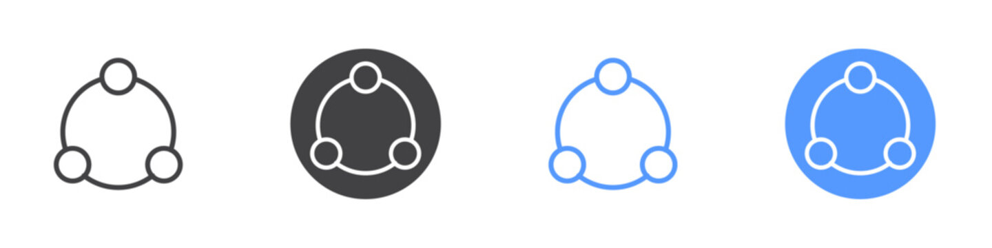 Connection icon Flat set in black and white color