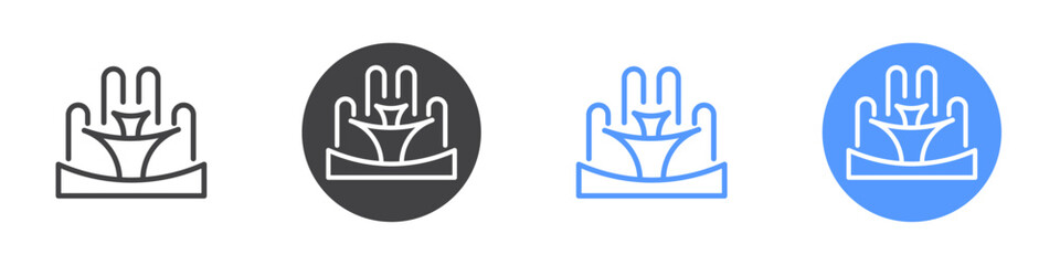 Fountain icon Flat set in black and white color