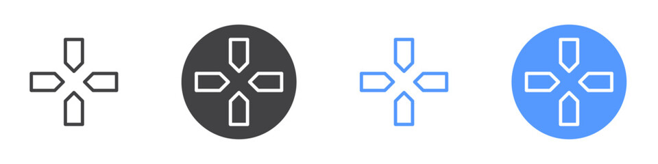 Game keys icon Flat set in black and white color