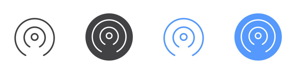 Hotspot icon Flat set in black and white color