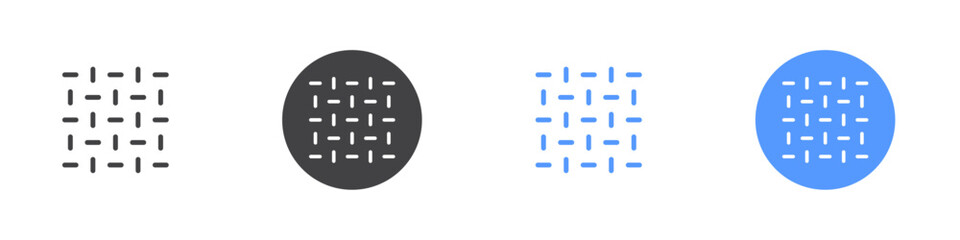 Lattice pattern icon Flat set in black and white color