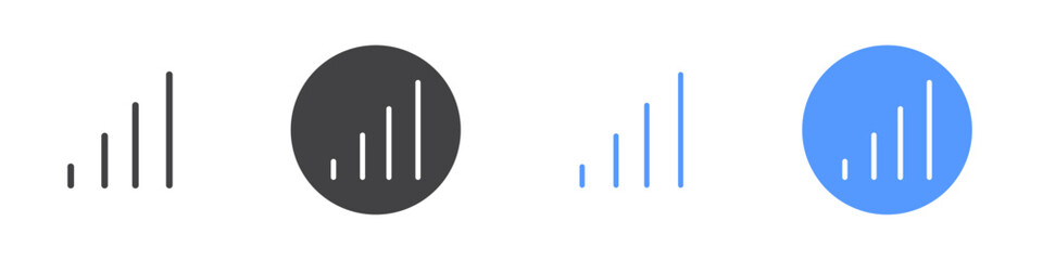 Signal icon Flat set in black and white color