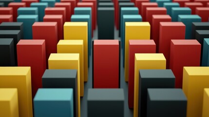 Fototapeta premium Abstract 3D Background with Colored Blocks Geometric Design Modern Art Minimalist Styl