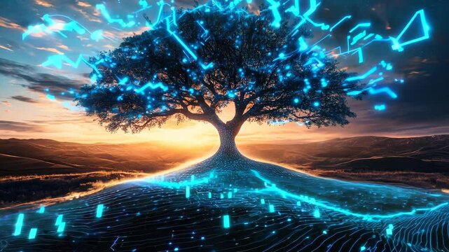 Tree of Success with Branches Made of Achievement