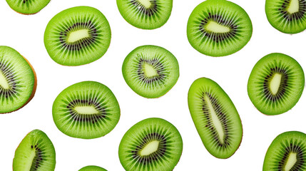 Fototapeta premium Sliced Kiwi Fruit on Transparent Background