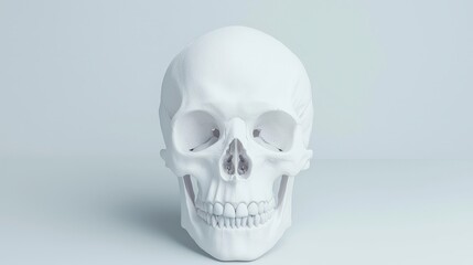 Human Skull 3D Render  White  Anatomy  Medical Illustration  Healthcare  Science