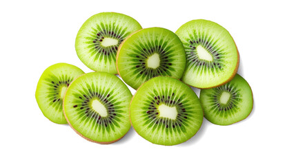 Fototapeta premium Kiwi Slices on Transparent Background