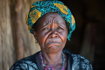 Obraz premium Emotion unveiled - portrait capturing a single tear on woman face, revealing deep moment of vulnerability, sorrow, highlighting raw beauty of human emotion, strength, complexity of resilience.