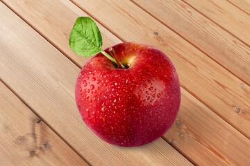 Tasty fresh ripe red apple fruit