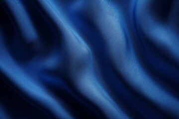 Fototapeta premium Dark Blue Silk Satin Fabric Background with Soft Wavy Folds and Smooth Texture
