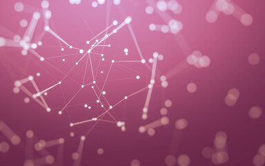 Abstract background. Molecules technology with polygonal shapes, connecting dots and lines. Connection structure. Big data visualization.