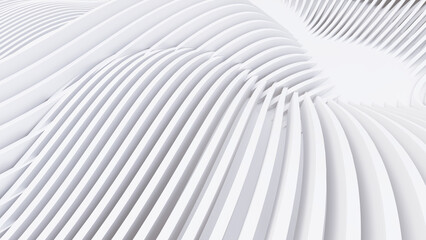 Abstract Curved Shapes. White Circular Background.