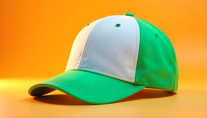 Fototapeta premium 3d render white and green orange cap mock up front and back