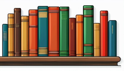 Naklejka premium row of books on a shelf