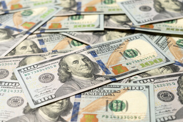 US hundred dollar bills background