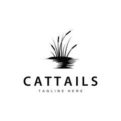 Cattail Logo Design Vector Simple Illustration Symbol Template