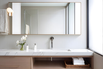 Fototapeta premium Modern and calming shower room or home bathroom