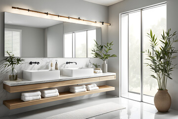 Modern and calming shower room or home bathroom