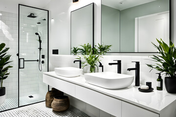 Modern and calming shower room or home bathroom