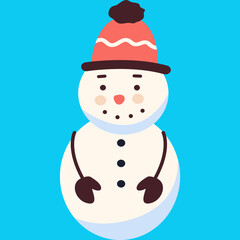 Cartoon Snowman Illustration, Cute Snowman Illustration