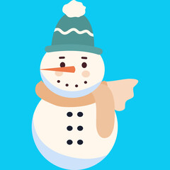 Cartoon Snowman Illustration, Cute Snowman Illustration