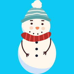 Cartoon Snowman Illustration, Cute Snowman Illustration