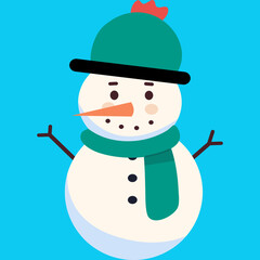 Cartoon Snowman Illustration, Cute Snowman Illustration