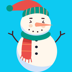 Cartoon Snowman Illustration, Cute Snowman Illustration