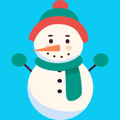 Cartoon Snowman Illustration, Cute Snowman Illustration