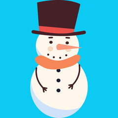 Cartoon Snowman Illustration, Cute Snowman Illustration