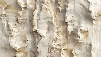 Obraz premium Textured surface of abstract beige and cream wood with intricate patterns and grooves, creating a natural and organic feel.