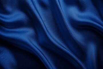 Fototapeta premium Elegant Dark Blue Silk Satin Background with Soft Wavy Folds for Design