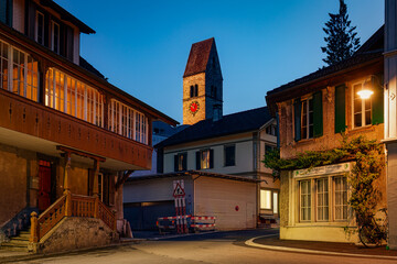 Interlaken city in  Switzerland on Swiss Alps