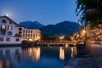 Fototapeta premium Interlaken city in Switzerland on Swiss Alps