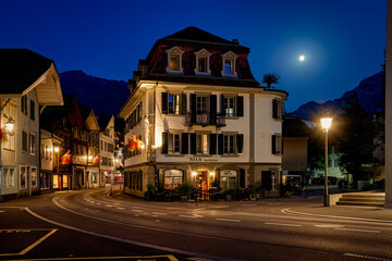 Interlaken city in  Switzerland on Swiss Alps