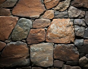 Fototapeta premium stone rock wall texture macro closeup granite stonewall pattern background