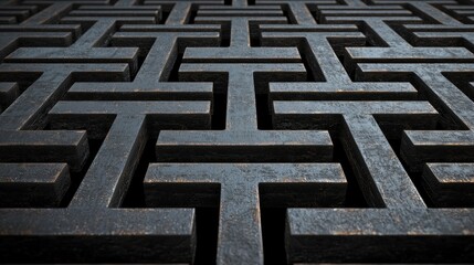 Abstract Metal Maze Pattern   Geometric Background