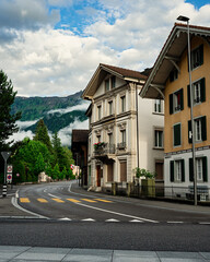 Interlaken city in  Switzerland on Swiss Alps