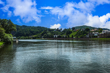 The town of Bullay on the Moselle River. Germany in summer.