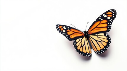 Naklejka premium Monarch Butterfly on a White Background