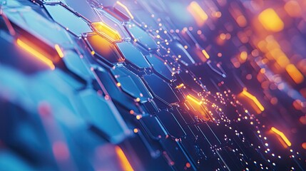 Hexagon shape element with solf light blue background Technology abstract background 