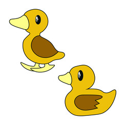 Flat image of a duck from the side vector