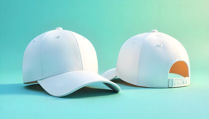 3d white cap head protect mockup