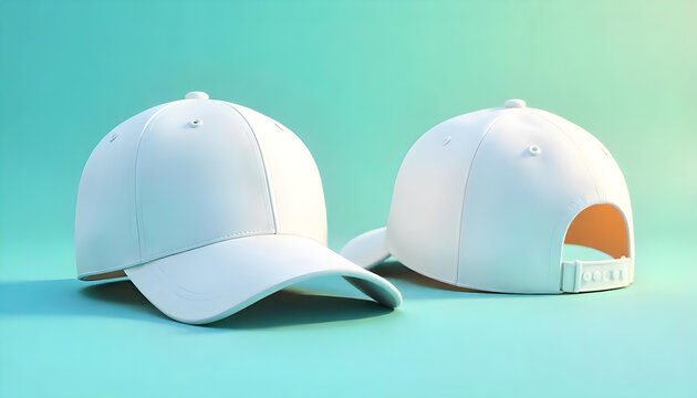 3d white cap head protect mockup