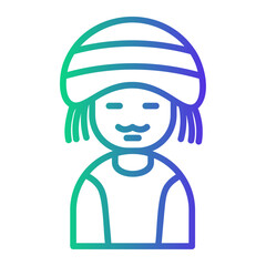 rasta Line Gradient Icon
