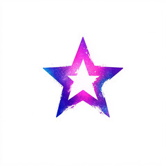 Obraz premium A vibrant, abstract star graphic featuring a blend of purple and blue hues on a white background.