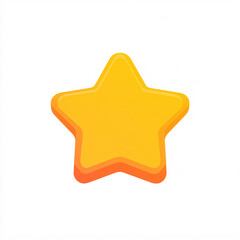 A bright, three-dimensional yellow star shape against a clean background, symbolizing achievement, excellence, or celebration.