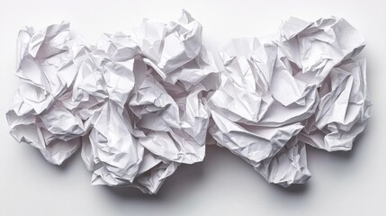 Crumpled White Paper Texture  Wrinkled Paper Balls  Abstract Background