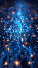 Obraz premium Quantum Computing System with Cyber Network and Artificial Neurons